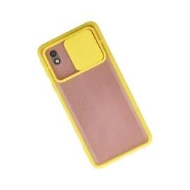 Newface Samsung Galaxy A01 Core Kılıf Palm Buzlu Kamera Sürgülü Silikon - Sarı