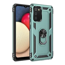 Newface Samsung Galaxy A02S Kılıf Sofya Yüzüklü Silikon Kapak - Yeşil