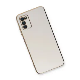 Newface Samsung Galaxy A03S Kılıf Volet Silikon - Beyaz