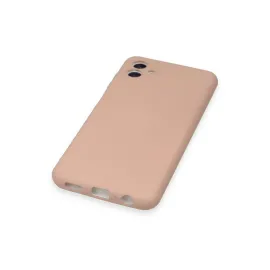 Newface Samsung Galaxy A04 Kılıf Nano Içi Kadife Silikon - Pudra
