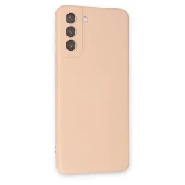 Newface Samsung Galaxy S21 Kılıf Nano Içi Kadife Silikon - Pudra