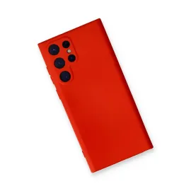 Newface Samsung Galaxy S24 Ultra Kılıf Nano Içi Kadife Silikon - Kırmızı