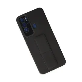 Newface Tecno Pova Neo Kılıf Mega Standlı Silikon - Siyah