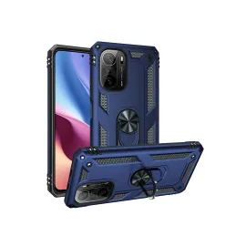 Newface Xiaomi Poco F3 Kılıf Sofya Yüzüklü Silikon Kapak - Lacivert