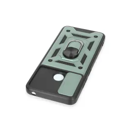 Newface Xiaomi Redmi 12C Kılıf Pars Lens Yüzüklü Silikon - Yeşil