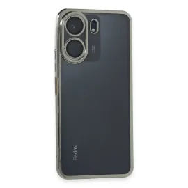 Newface Xiaomi Redmi 13C Kılıf Razer Lensli Silikon - Gümüş