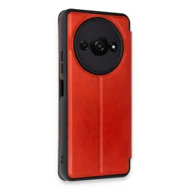 Newface Xiaomi Redmi A3 4G Kılıf Flip Cover - Kırmızı
