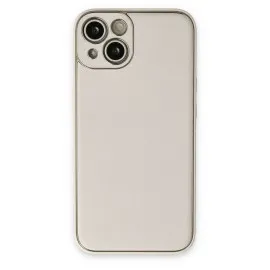 Newface Iphone 14 Plus Kılıf Coco Deri Silikon Kapak - Beyaz