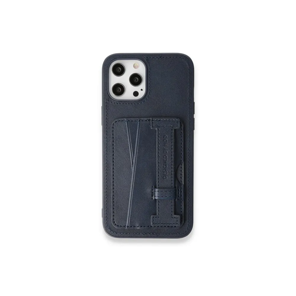 Newface Iphone 14 Pro Max Kılıf Hd Deri Kartvizitli Kapak - Mavi