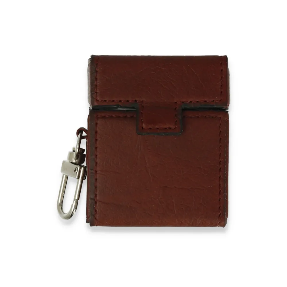 Newface Airpods 2 (2.nesil) Deri Kılıf - Bordo