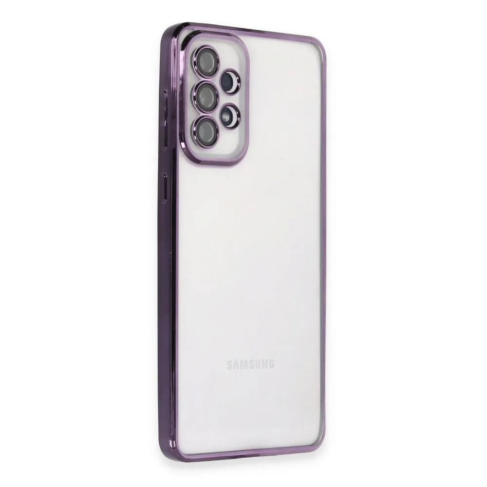 Newface Samsung Galaxy A33 5G Kılıf Razer Lensli Silikon - Mor