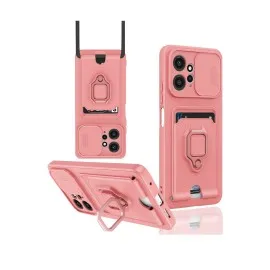 Newface Xiaomi Redmi Note 12 4G Kılıf Zuma Kartvizitli Yüzüklü Silikon - Pembe