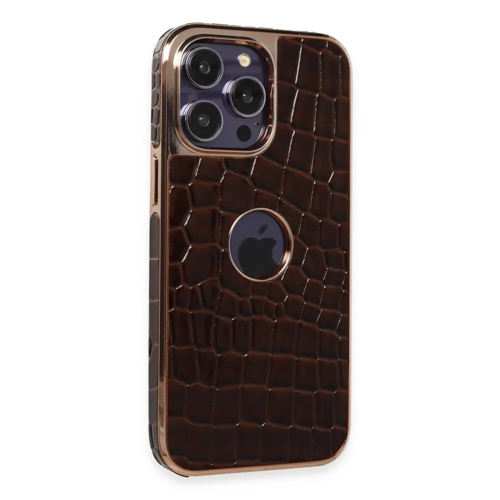 Newface Iphone 14 Pro Kılıf Snake Kapak - Kahverengi