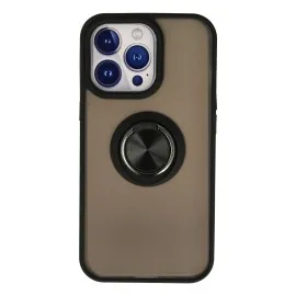 Newface Iphone 15 Pro Kılıf Montreal Yüzüklü Silikon Kapak - Siyah