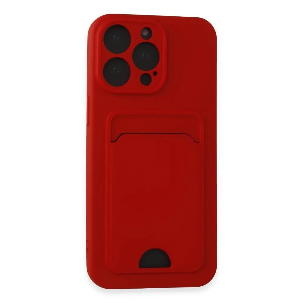 Newface Iphone 15 Pro Kılıf Kelvin Kartvizitli Silikon - Kırmızı