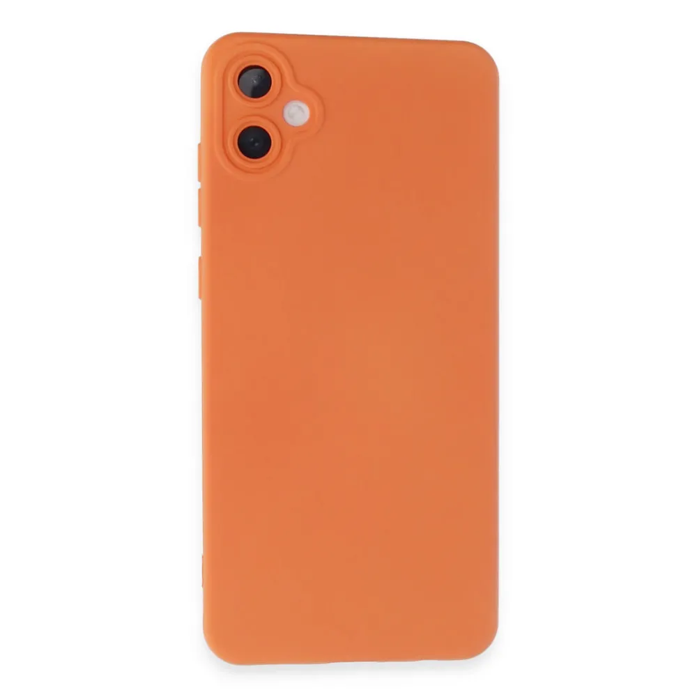 Newface Samsung Galaxy A05 Kılıf Nano Içi Kadife  Silikon - Turuncu