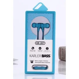 Karler Bass Kr-207 Mıknatıslı Kablolu Kulaklık - Mavi
