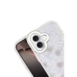 Newface Apple Iphone 16 Lumi Desenli Kapak - Beyaz