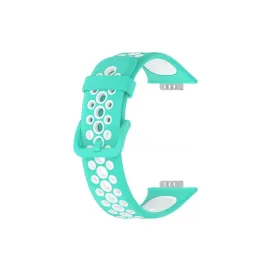 Newface Huawei Watch Fit 2 Spor Delikli Kordon - Turkuaz-Beyaz