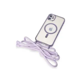 Newface Iphone 11 Kılıf Divo Lazer Askılı Magsafe Kapak - Lila