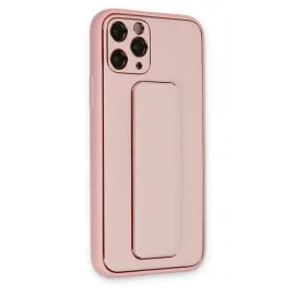 Newface Iphone 11 Pro Max Kılıf Coco Deri Standlı Kapak - Pembe