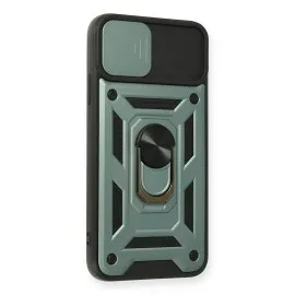 Newface Iphone 11 Pro Max Kılıf Pars Lens Yüzüklü Silikon - Yeşil