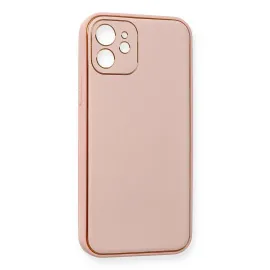 Newface Iphone 12 Kılıf Coco Deri Silikon Kapak - Pembe