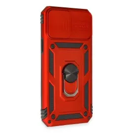 Newface Iphone 12 Pro Max Kılıf Pars Lens Yüzüklü Silikon - Kırmızı