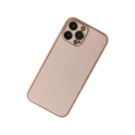 Newface Iphone 13 Pro Max Kılıf Coco Deri Silikon Kapak - Pudra