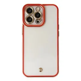 Newface Iphone 13 Pro Max Kılıf Liva Lens Silikon - Kırmızı