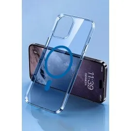 Newface Iphone 14 Pro Kılıf Tron Şeffaf Magsafe Kapak - Mavi
