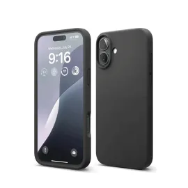 Newface Iphone 16 Plus Kılıf Nano Içi Kadife Silikon - Siyah