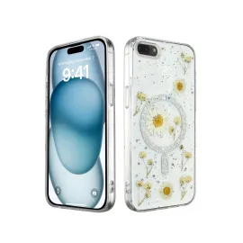 Newface Iphone 7 Plus Kılıf Daisy Simli Magsafe Kapak - Gümüş