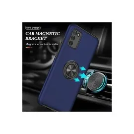 Newface Samsung Galaxy A02S Kılıf Elit Yüzüklü Kapak - Lacivert