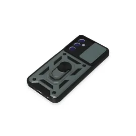 Newface Samsung Galaxy M34 5G Kılıf Pars Lens Yüzüklü Silikon - Yeşil