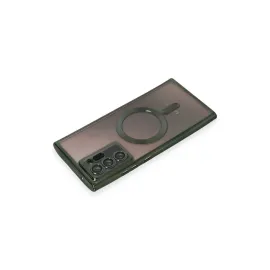 Newface Samsung Galaxy Note 20 Ultra Kılıf Kross Magneticsafe Kapak - Koyu Yeşil