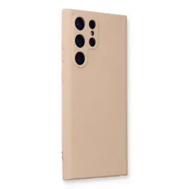 Newface Samsung Galaxy S24 Ultra Kılıf Nano Içi Kadife Silikon - Pudra