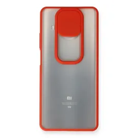 Newface Xiaomi Mi 10T Lite Kılıf Palm Buzlu Kamera Sürgülü Silikon - Kırmızı
