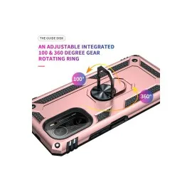 Newface Xiaomi Poco F3 Kılıf Sofya Yüzüklü Silikon Kapak - Rose