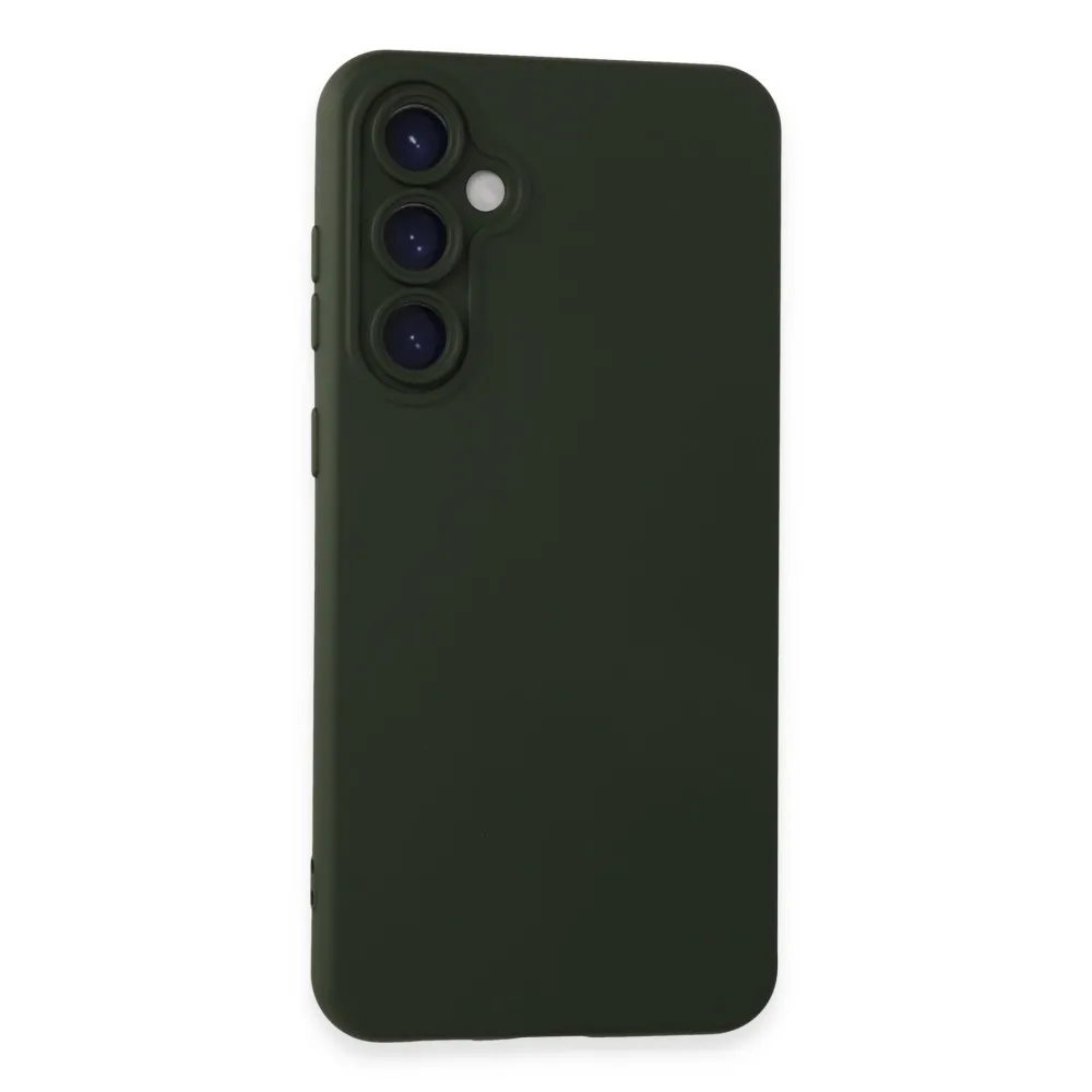 Newface Samsung Galaxy S24 Plus Kılıf Nano Içi Kadife Silikon - Koyu Yeşil