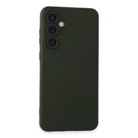 Newface Samsung Galaxy S24 Plus Kılıf Nano Içi Kadife Silikon - Koyu Yeşil