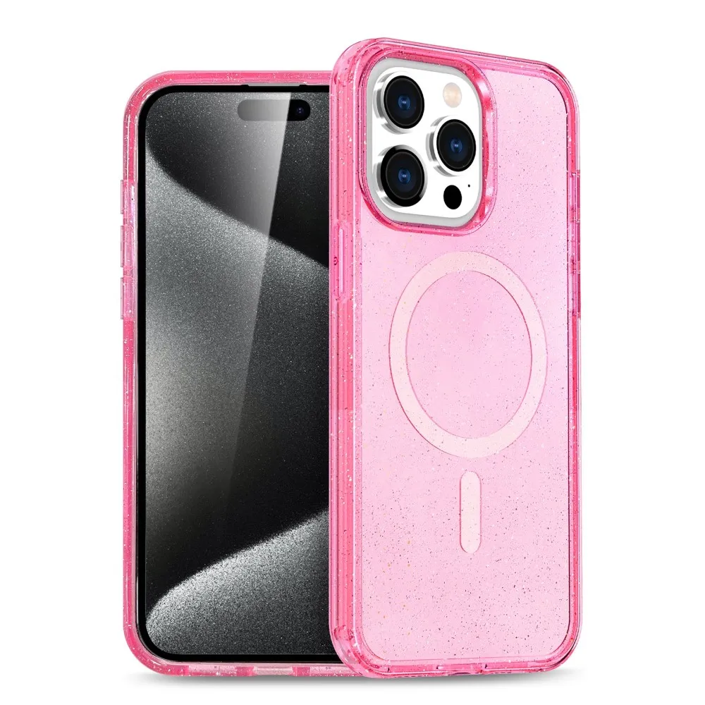Newface Iphone 15 Pro Max Kılıf Glow Magsafe Kapak - Pembe