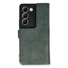 Newface Vivo V30 Lite 4G Kılıf Trend S Plus Kapaklı Kılıf - Yeşil