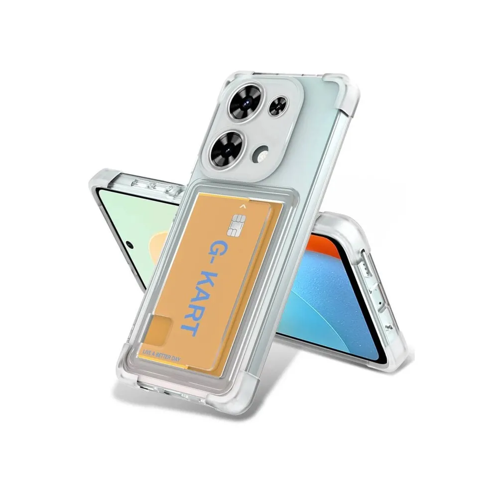 Newface Xiaomi Redmi Note 13 Pro 4G Kılıf Kart Şeffaf Silikon - Şeffaf