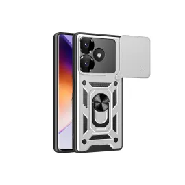 Newface Xiaomi Redmi 13 4G Kılıf Pars Lens Yüzüklü Silikon - Gümüş