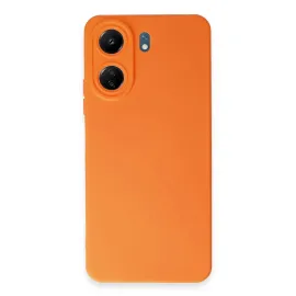 Newface Xiaomi Redmi 13C Kılıf Nano Içi Kadife Silikon - Turuncu