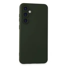 Newface Samsung Galaxy S24 Kılıf Nano Içi Kadife Silikon - Koyu Yeşil