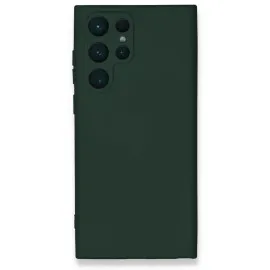 Newface Samsung Galaxy S24 Ultra Kılıf Nano içi Kadife Silikon - Koyu Yeşil