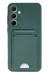 Newface Samsung Galaxy A35 5G Kılıf Kelvin Kartvizitli Silikon - Koyu Yeşil