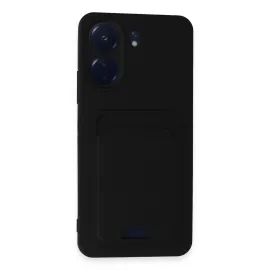 Newface Xiaomi Redmi 13C Kılıf Kelvin Kartvizitli Silikon - Siyah